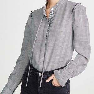 Jason Wu Plaid Chiffon Blouse